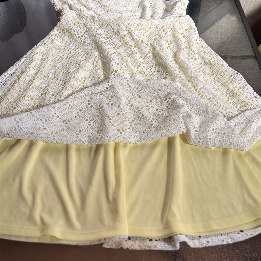 Evan Picone Black Label Dress Womens 12 Eyelette Crochet Overlay Event Guest - Picture 3 of 6